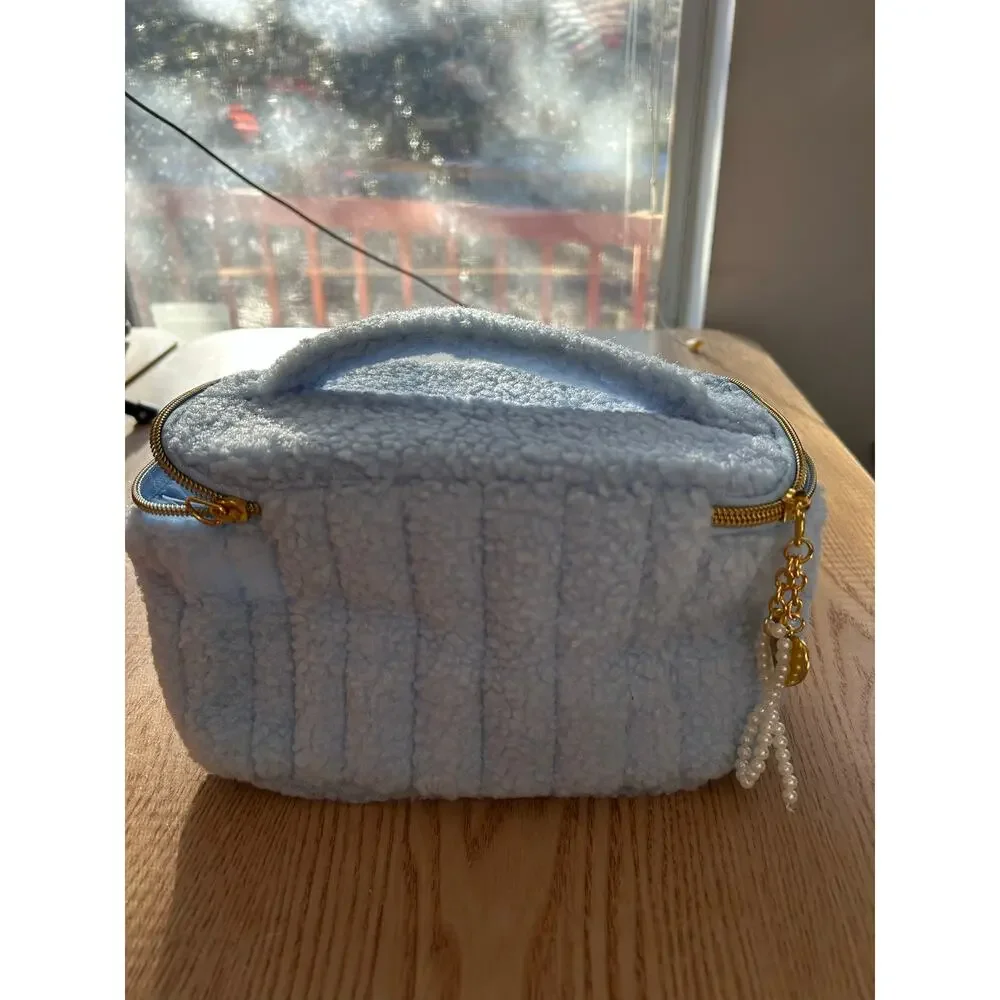 New Vivitar Makeup 💄 Cosmetics Toiletries Bag Fleece Soft Baby Blue